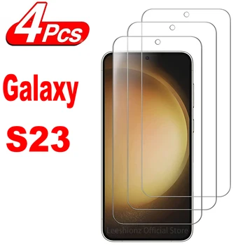 1/4 шт. Защитное стекло для Samsung Galaxy S23 5G Разблокировка отпечатков пальцев Пленка из закаленного стекла