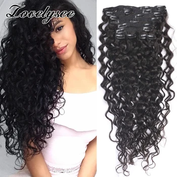 160 грамм водной волны, натуральная вьющаяся заколка для наращивания волос для женщин, бразильские 100% настоящие человеческие волосы, натуральные черные волосы Remy