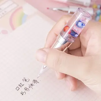 Уникальная хрустальная ручка Kawaii Creative с зыбучими песками, Персонализированная ручка для губной помады 0,5 мм, Быстросохнущие принадлежности для письма черными чернилами
